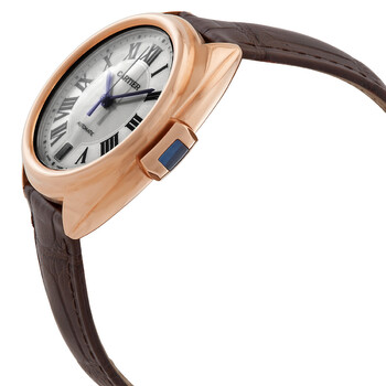 Pre-owned Cartier Cle Automatic 18kt Rose Gold Flinque Sunray Dial Ladies Watch WGCL0013