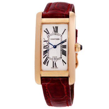 Pre-owned Cartier Tank Americaine 18kt Yellow Gold Midsize Watch W2603556