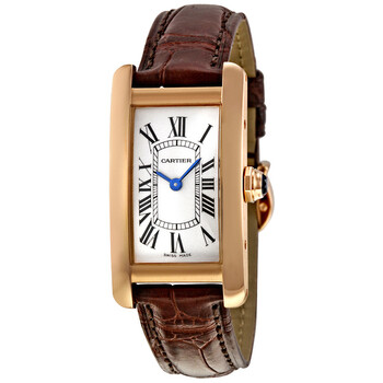 Pre-owned Cartier Tank Americaine Silver Dial Ladies Watch W2607456