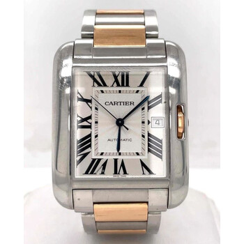 Pre-owned Cartier Tank Anglaise Silver Dial Men's Watch W5310006