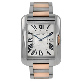 Pre-owned Cartier Tank Anglaise Silver Dial Men's Watch W5310006