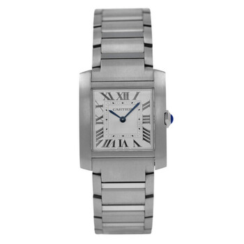 Pre-owned Cartier Tank Francaise Quartz Silver Dial Ladies Watch WSTA0074