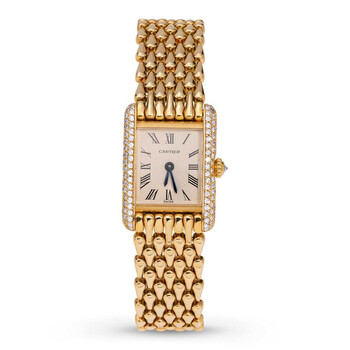 Pre-owned Cartier Tank Louis Quartz Diamond White Dial Ladies Watch 8057