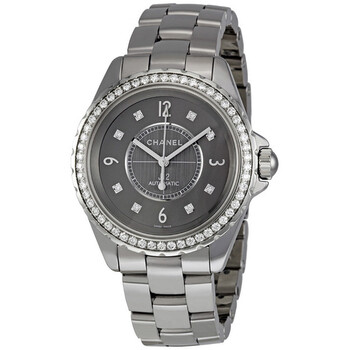 Pre-owned Chanel J12 Chromatic Diamond Grey/Titanium Dial Unisex Watch H2566 Pre-owned Chanel J12 Chromatic Diamond Grey/Titanium Dial Unisex Watch H2566