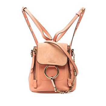 Pre-owned Chloe Mini Calfskin and Suede Faye Backpack Ladies 02185765-5