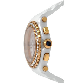 Pre-owned Chopard Happy Sport Chrono Chronograph Quartz Diamond White Dial Ladies Watch 288515