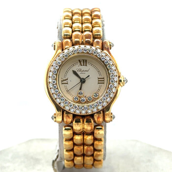 Pre-owned Chopard Happy Sport Diamond Diamond White with 5 floating diamonds Dial Ladies Watch 27/6151-20