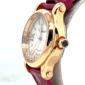 Pre-owned Chopard Happy Sport Diamond Mother of Pearl Dial Ladies Watch 274893-5009