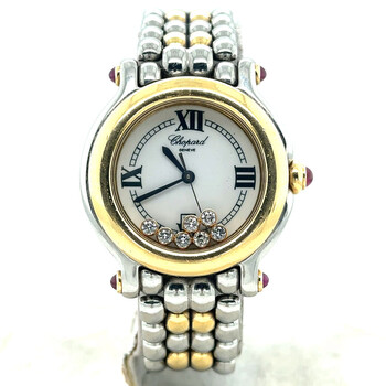 Pre-owned Chopard Happy Sport Quartz White Dial Ladies Watch 27/8249-23