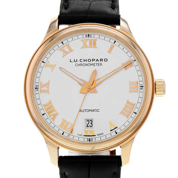 Pre-owned Chopard L.U.C 1937 Silver Sunburst Dial Men's Watch 161937-5001