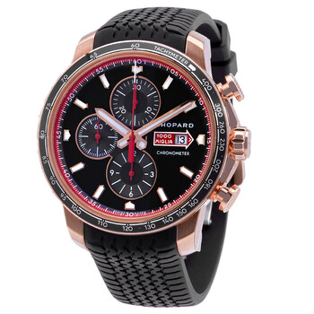 Pre-owned Chopard Millie Miglia Gts Chronograph Black Dial Men's Watch 161293-5001