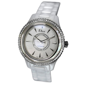 Pre-owned Christian Dior Dior Viii Montaigne Automatic Diamond Silver Dial Ladies Watch CD1245E9C001