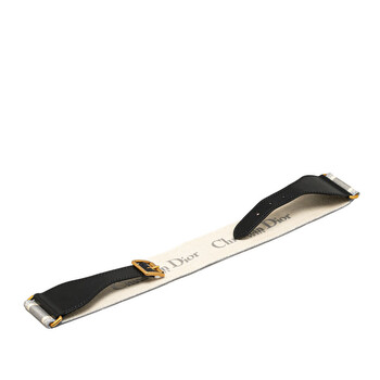 Pre-owned Dior Leather and Canvas Embroidered Logo Belt Unisex 50-MA-1200 A7WWV60O0Z1ZMW1L