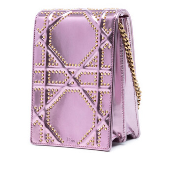 Pre-owned Dior Metallic Studded Calfskin Vertical Diorama Ladies 08-BO-0128