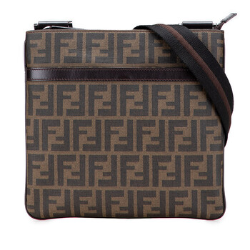 Pre-owned Fendi Zucca Coated Canvas Crossbody Ladies 7VA348 Z14RW19EPY2J42NE Pre-owned Fendi Zucca Coated Canvas Crossbody Ladies 7VA348 Z14RW19EPY2J42NE
