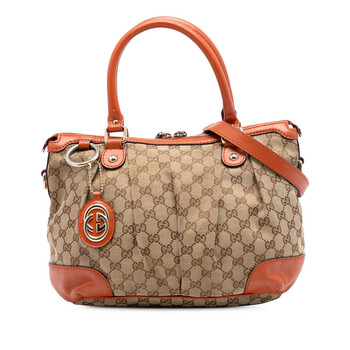 Gucci Pre-owned Gucci Diamante Canvas Sukey Satchel Ladies