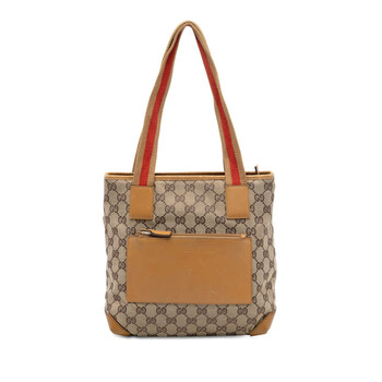 Pre-owned Gucci GG Canvas Web Shoulder Bag 019 0402 3754