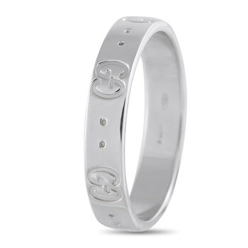 Pre-Owned Gucci Icon 18K White Gold Ring GU19 100925