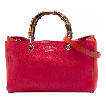 Gucci Pre-owned Gucci Medium Bicolor Calfskin Bamboo Shopper