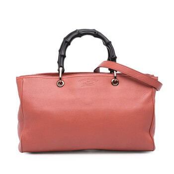 Gucci Pre-owned Gucci Medium Bicolor Calfskin Bamboo Shopper