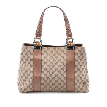 Gucci Pre-owned Gucci GG Canvas Bamboo Libeccio Tote Ladies 232947