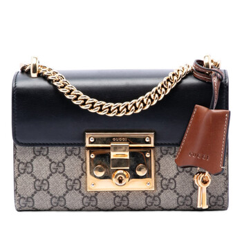 Gucci Pre-owned Gucci Small GG Supreme Padlock Crossbody Ladies