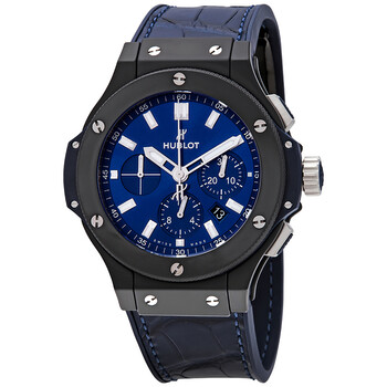 Pre-owned Hublot Big Bang Chronograph Blue Sunray Dial Men's Watch 301.CI.7170.LR