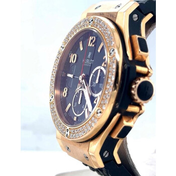 Pre-owned Hublot Big Bang Chronograph Diamond Black Dial Men's Watch 341.PX.130.RX.114
