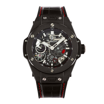 Pre-owned Hublot Big Bang Meca-10 Black Magic Matt Black Skeleton Dial Men's Watch 414.CI.1123.RX