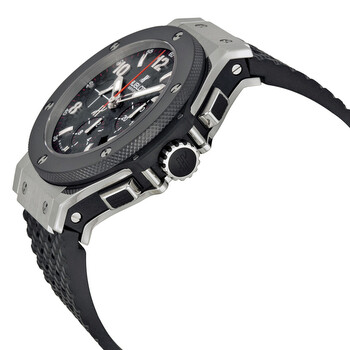 Pre-owned Hublot Big Bang Steel Ceramic Chronograph Black Carbon Fiber pattern Dial Men's Watch 301.SB.131.RX