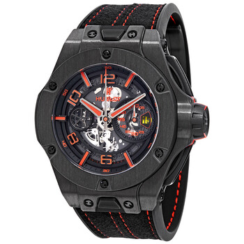 Pre-owned Hublot Big Bang Unico Chronograph Black Skeleton Dial Men's Watch 402.QU.0113.WR