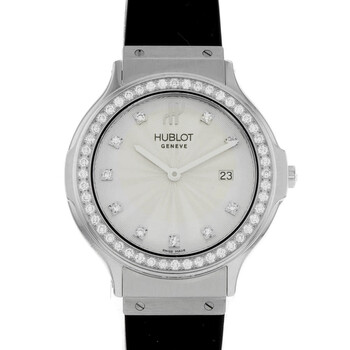 Pre-owned Hublot Classic Fusion Quartz Diamond Grey Dial Men's Watch 1405.1