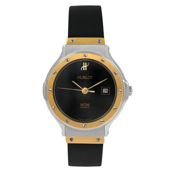 Pre-owned Hublot Mdm Classic Quartz Black Dial Ladies Watch 1393.2