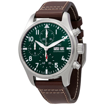 Pre-owned IWC Pilot Chronograph 41 Automatic Green Dial Men's Watch IW388103