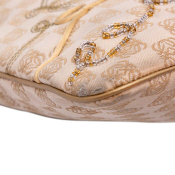 Pre-owned Loewe Anagram Canvas Embroidered Tote Ladies 60509