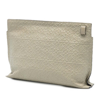 Pre-owned Loewe Embossed Leather Anagram Repeat T Clutch 061505