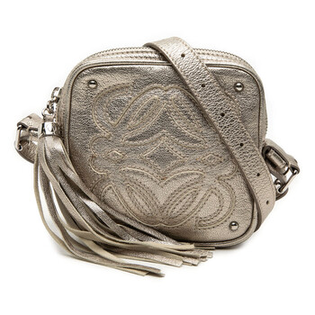 Pre-owned Loewe Mini Metallic Goatskin Anagram Tassel Crossbody Ladies 290702
