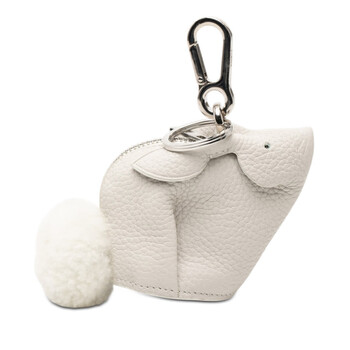 Pre-owned Loewe Pebbled Calfskin Bunny Bag Charm Coin Pouch 101712