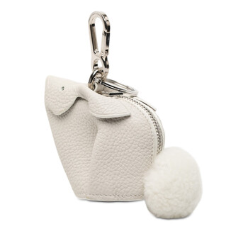 Pre-owned Loewe Pebbled Calfskin Bunny Bag Charm Coin Pouch 101712