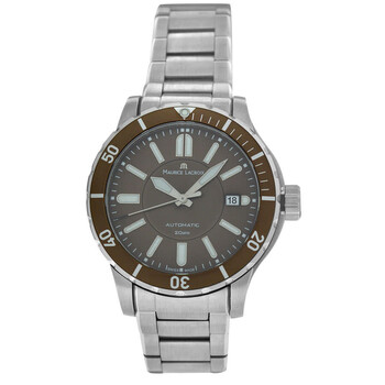 Pre-owned Maurice Lacroix Miros Diver Automatic Brown Dial Men's Watch MI6028-SS072-730