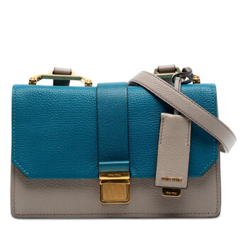 Miu Miu Pre-owned Miu Miu Goatskin Madras Crossbody Ladies