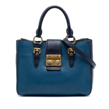 Miu Miu Pre-owned Miu Miu Bicolor Goatskin Madras Crossbody Ladies