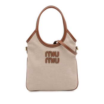 Pre-owned Miu Miu Canvas Ivy Satchel 2EZJ8GHHGLH9DKB2 Pre-owned Miu Miu Canvas Ivy Satchel 2EZJ8GHHGLH9DKB2