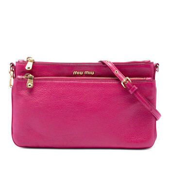Miu Miu Pre-owned Miu Miu Goatskin Madras Miu Logo Crossbody