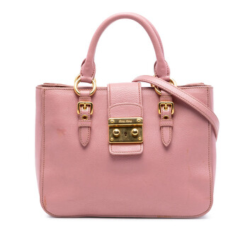 Miu Miu Pre-owned Miu Miu Goatskin Madras Handbag Ladies