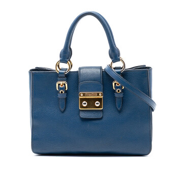 Miu Miu Pre-owned Miu Miu Small Nappa Grommet Biker Satchel Ladies