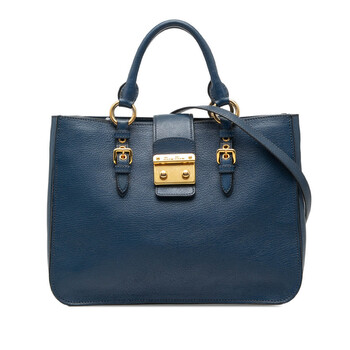miu様へ♥11/24 Miu Miu Pre-owned Miu Miu Goatskin Madras Miu Logo Crossbody