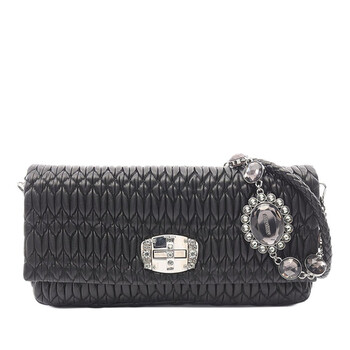 Miu Miu Pre-owned Miu Miu Matelasse Nappa Crystal Chain Satchel