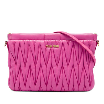 Miu Miu Pre-owned Miu Miu Lambskin Flower Applique Clutch with