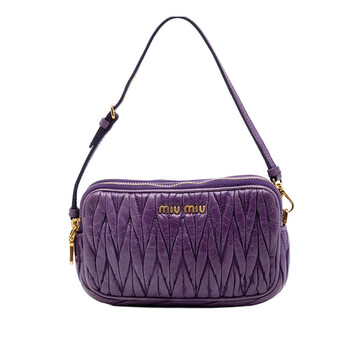 Miu Miu Pre-owned Miu Miu Nappa Matelasse Double Zip Handbag